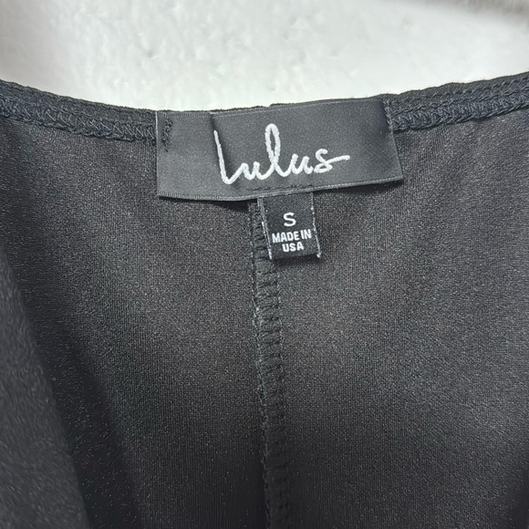 Lulus Wrap Dress in black with silver - Picture 4 of 6